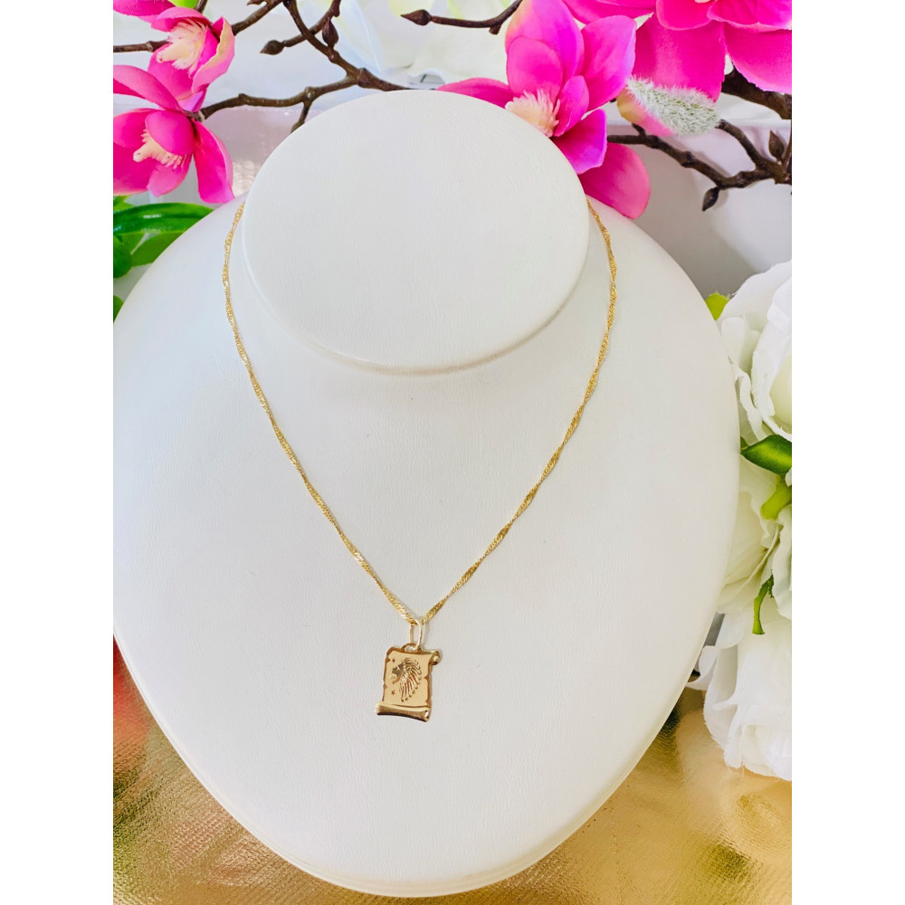 Złoty wisiorek zawieszka znak zodiaku lew