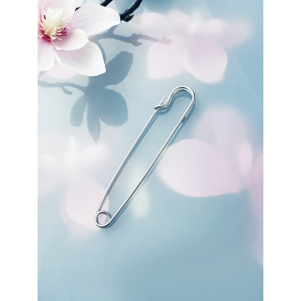 Srebrna broszka duża agrafka