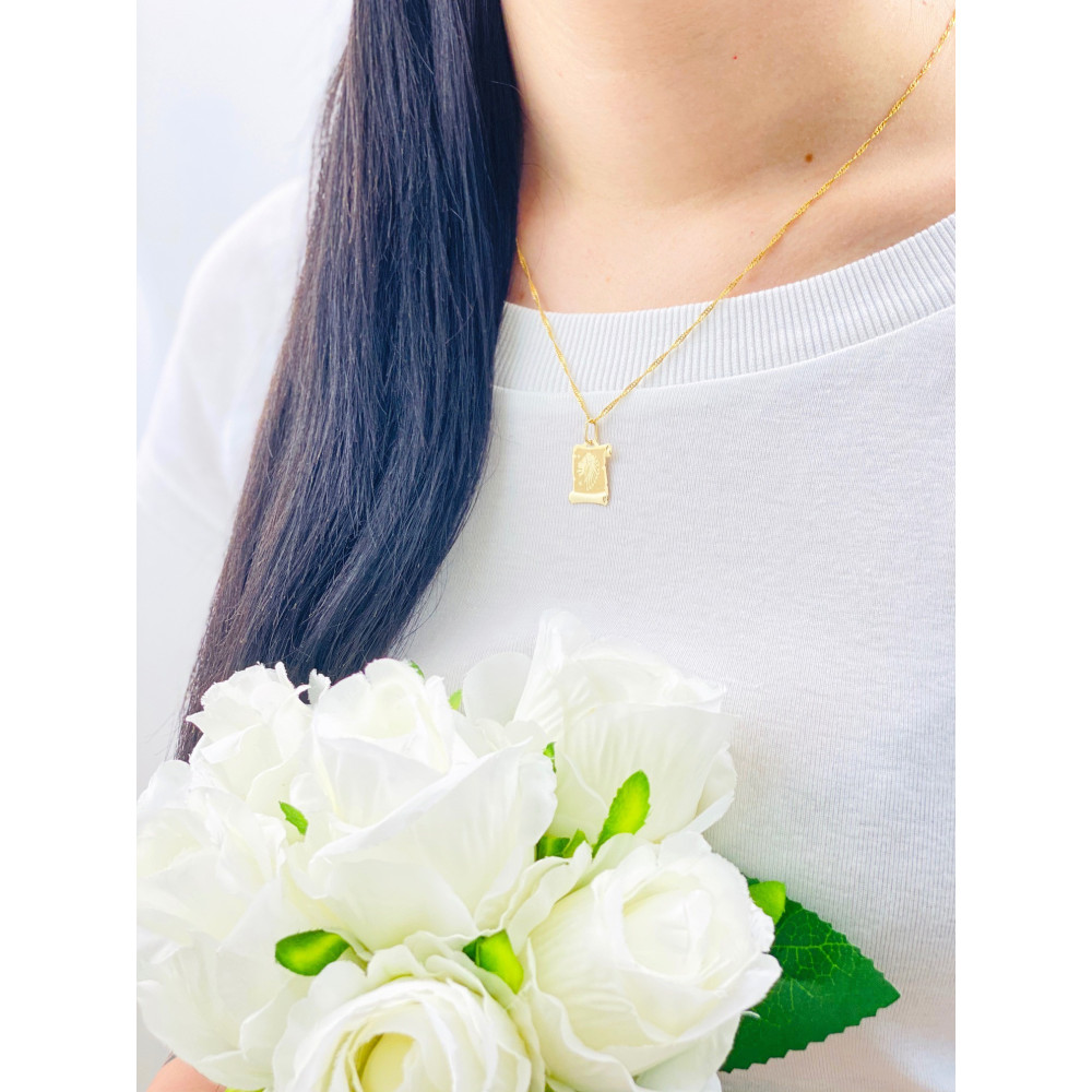 Złoty wisiorek zawieszka znak zodiaku lew