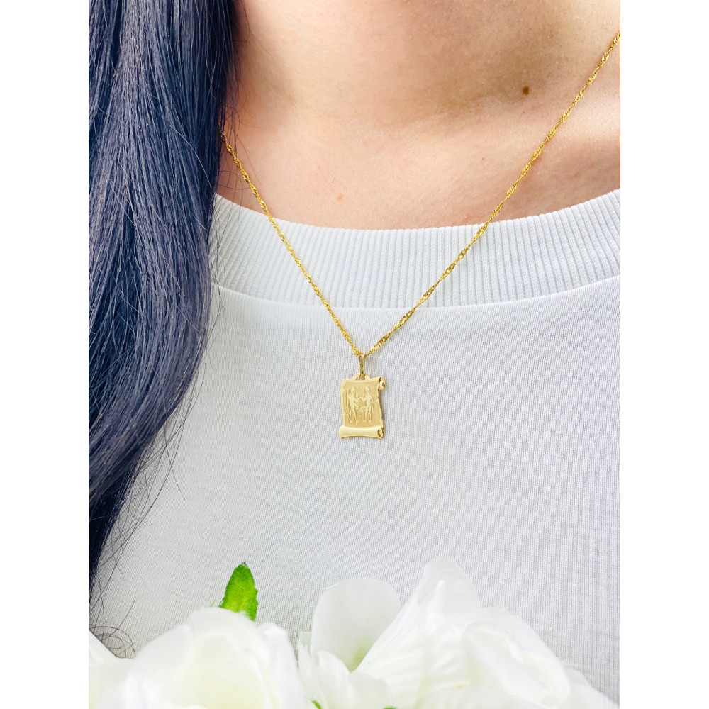 copy of Złoty wisiorek zawieszka rozeta ażurowa