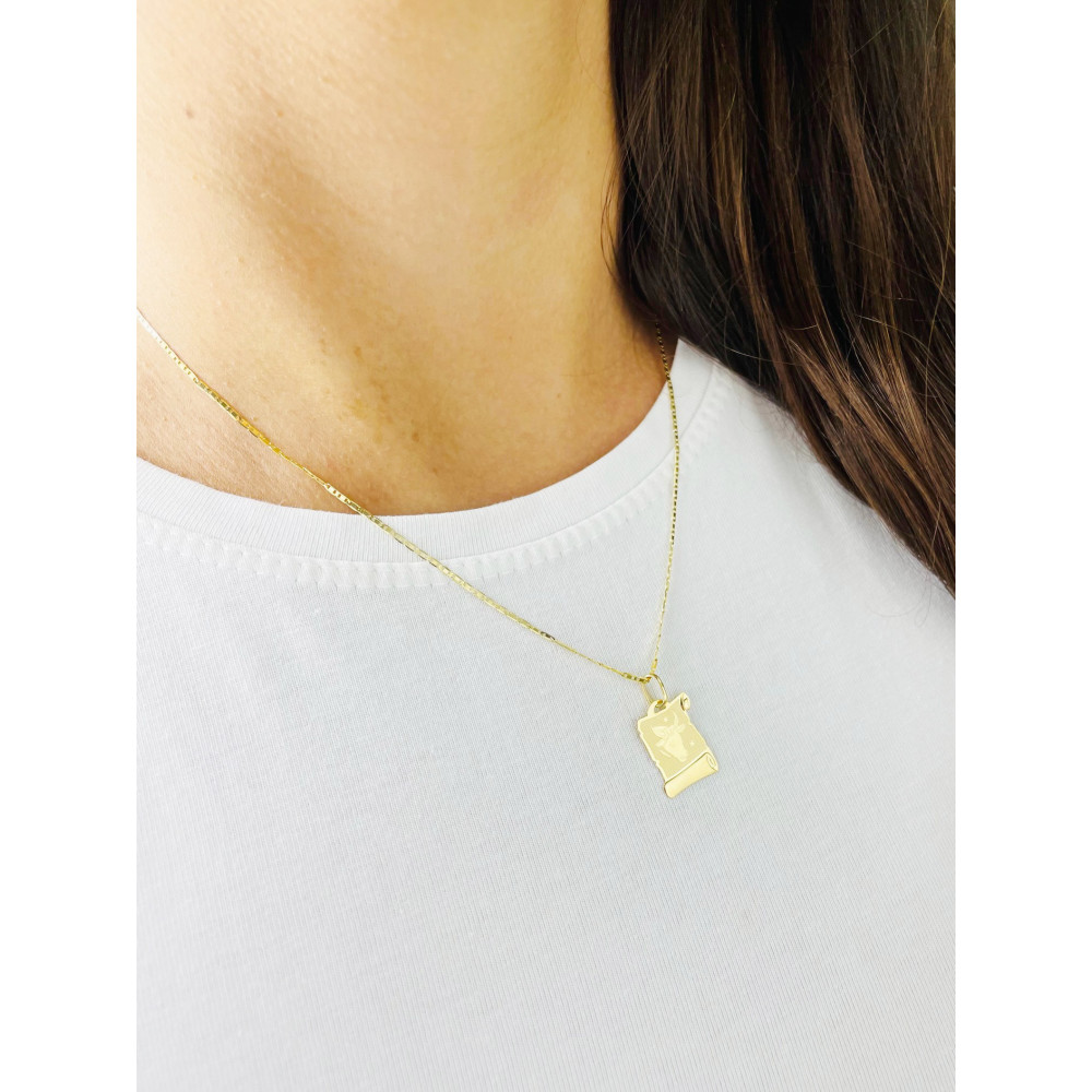 Złoty wisiorek zawieszka papirus znak zodiaku byk