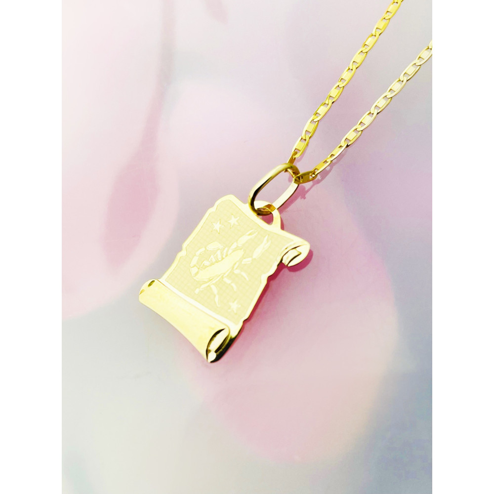 Goldanhänger Gelbgold Papyrus Skorpion Sternzeichen Tierkreiszeichen Horoskop Kettenanhänger