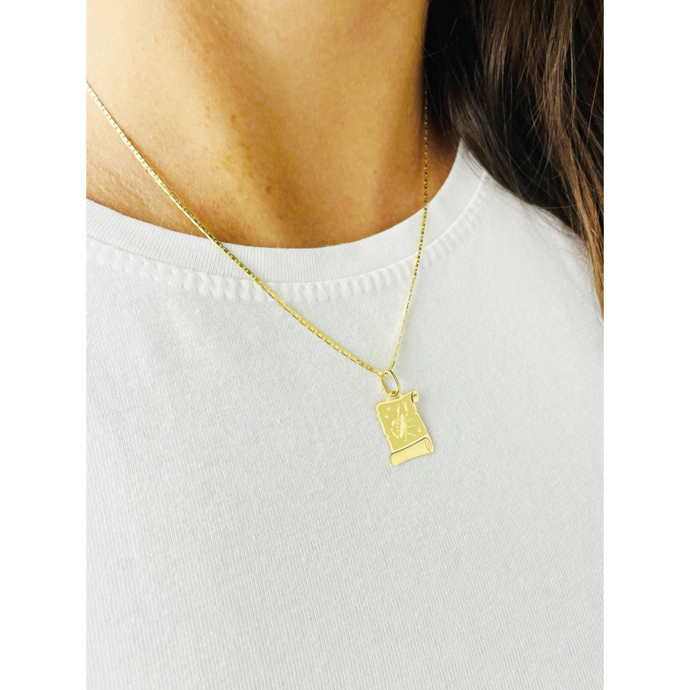 Goldanhänger Gelbgold Papyrus Skorpion Sternzeichen Tierkreiszeichen Horoskop Kettenanhänger