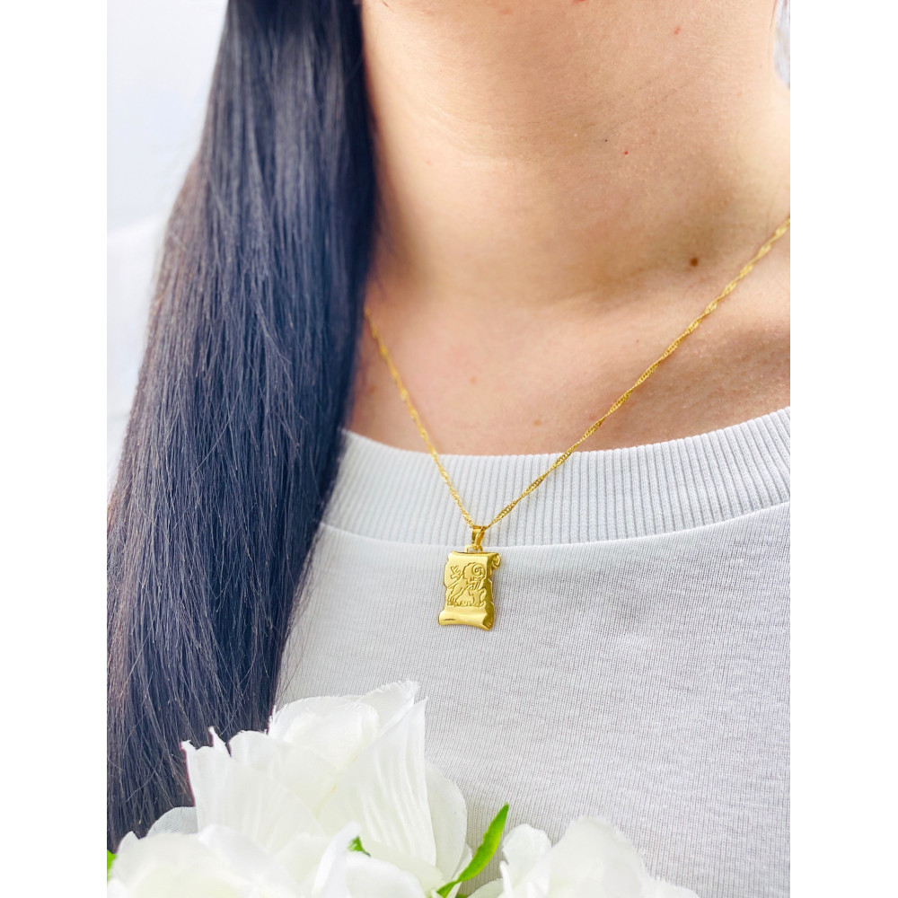 Złoty wisiorek zawieszka znak zodiaku baran