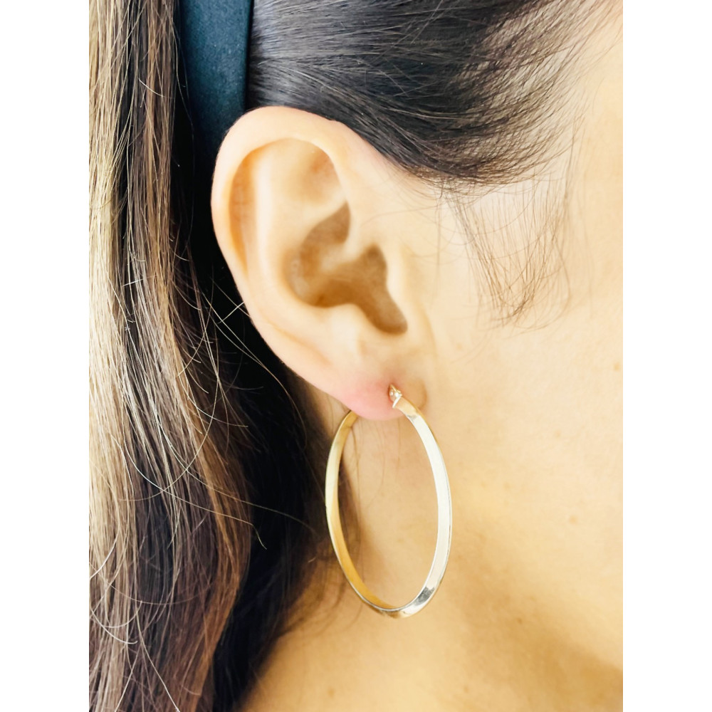 Złote kolczyki duże koła szerokie polerowane