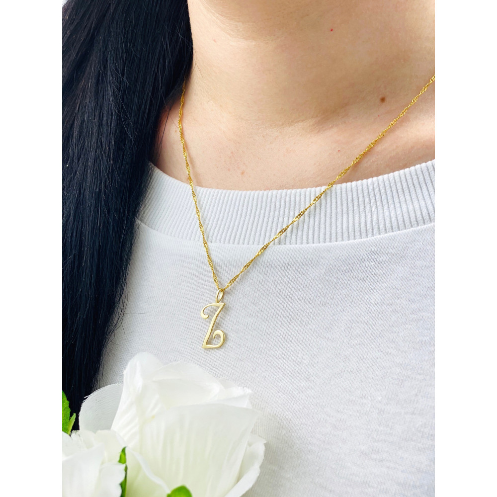 Złoty wisiorek zawieszka literka Z