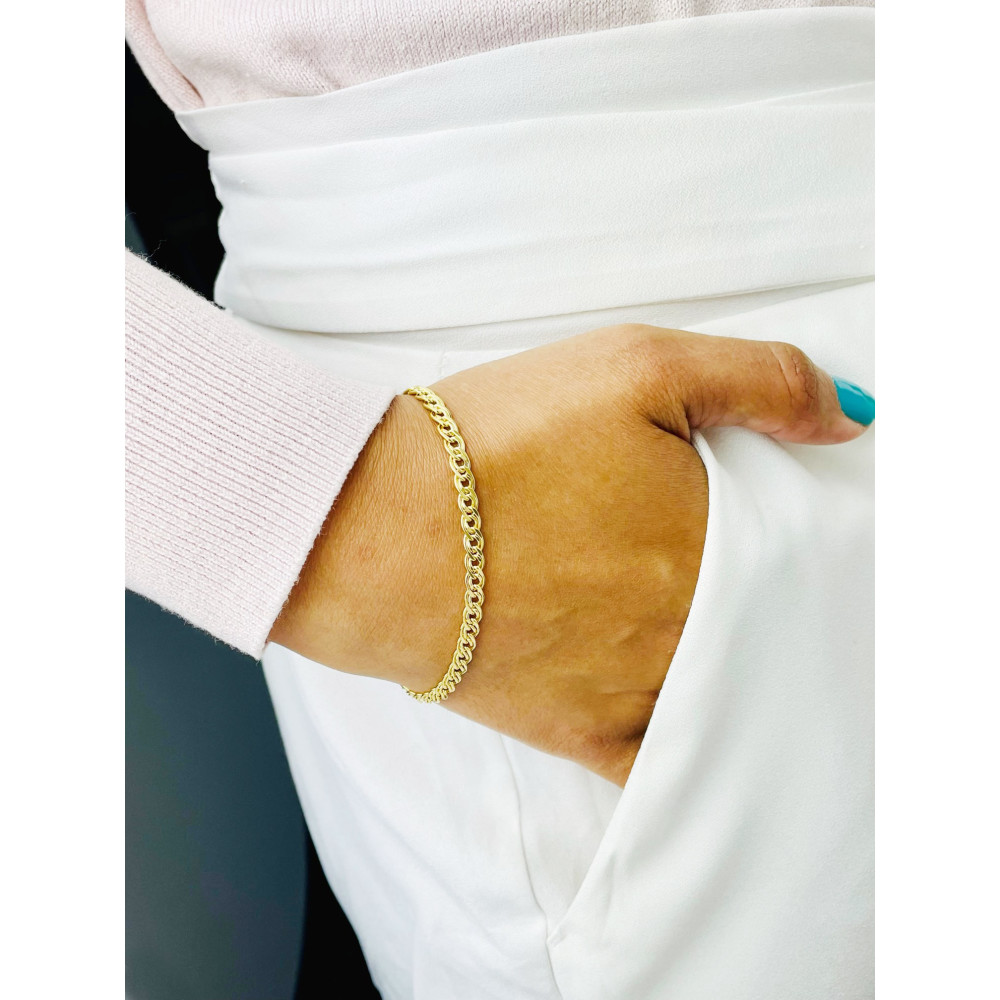 Goldarmband Armband Armkette Nonnakette Doppelpanzerkette Gelbgold 585er 14KT