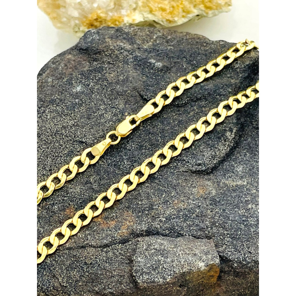 Goldkette Panzerkette Halskette Collier Cuban 585 Gelbgold