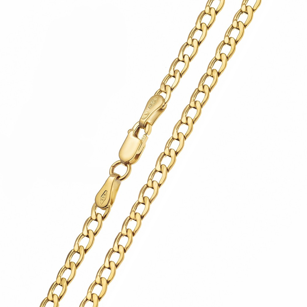 Goldkette Panzerkette Halskette Collier Cuban 585 Gelbgold