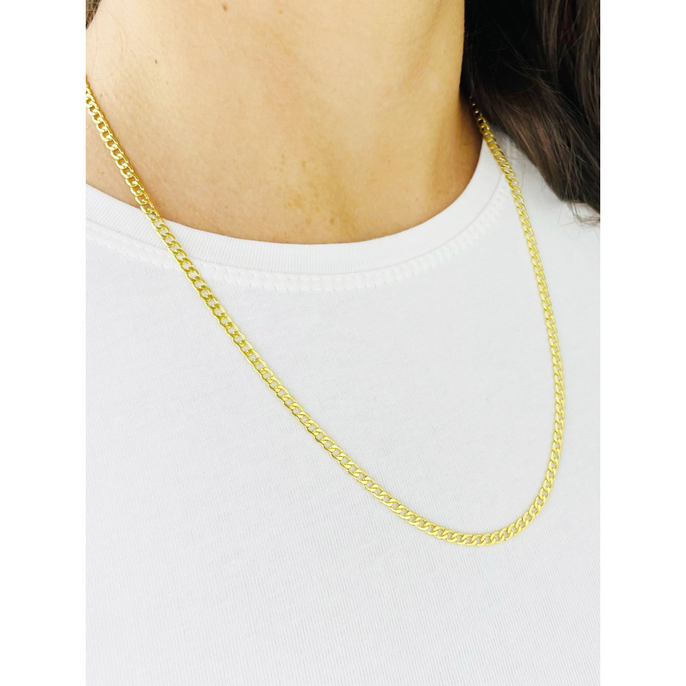 Goldkette Panzerkette Halskette Collier Cuban 585 Gelbgold