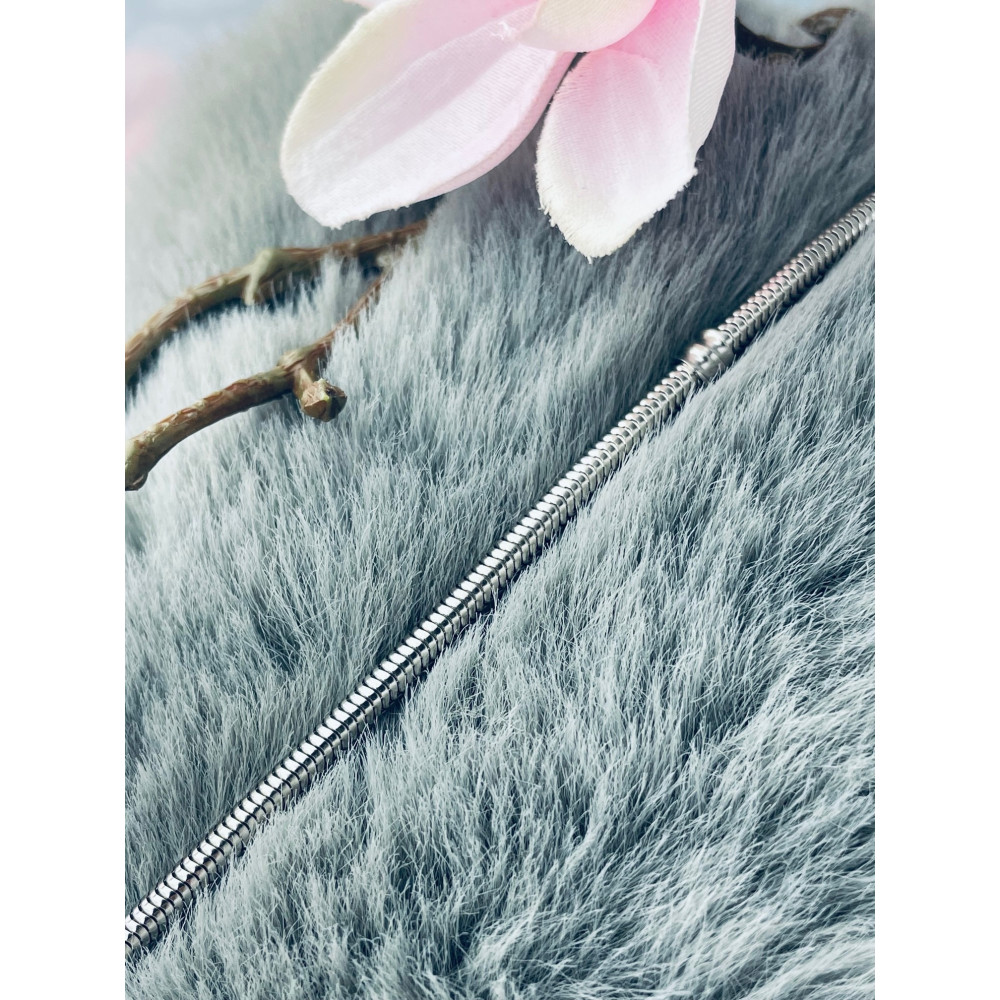 Srebrna bransoletka wężyk charms z kulką