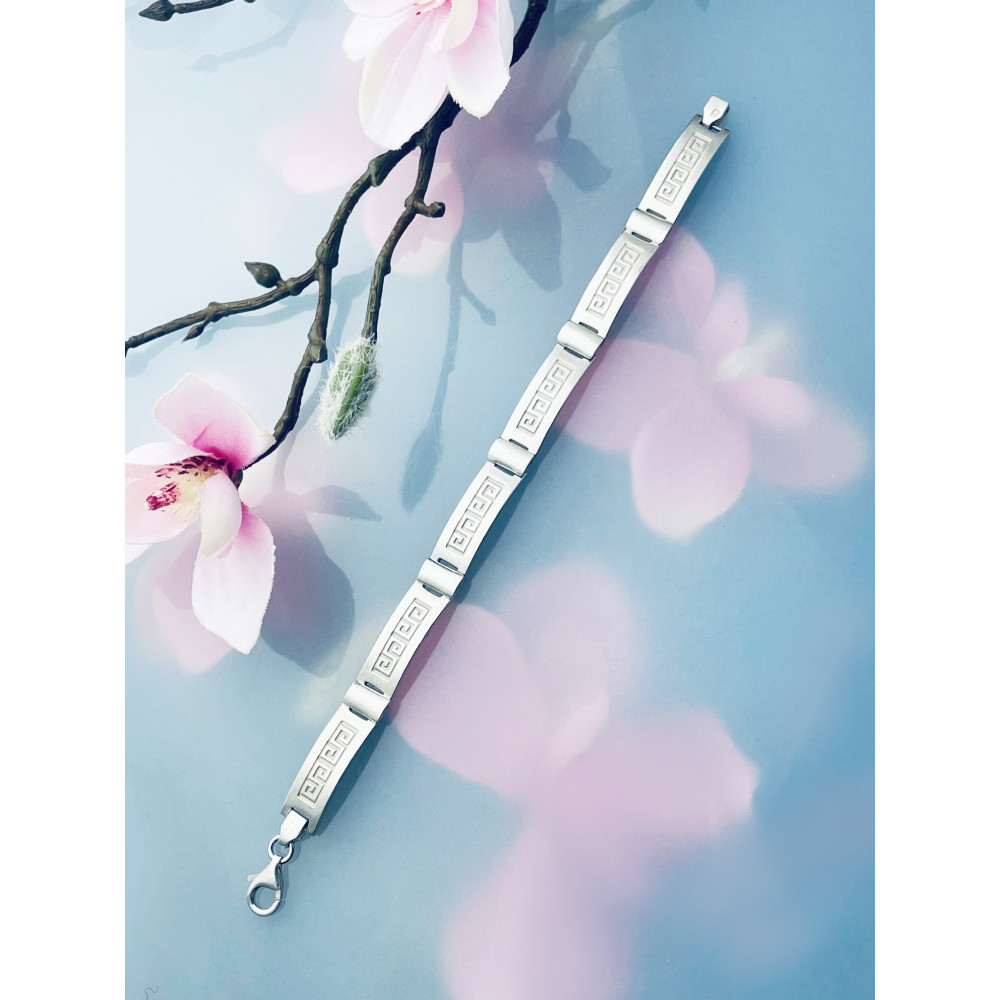 Armband 925 Silber Damen Griechisches Muster