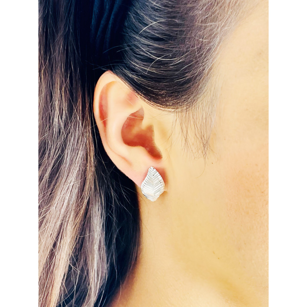 Blatt 925 Silber Ohrringe