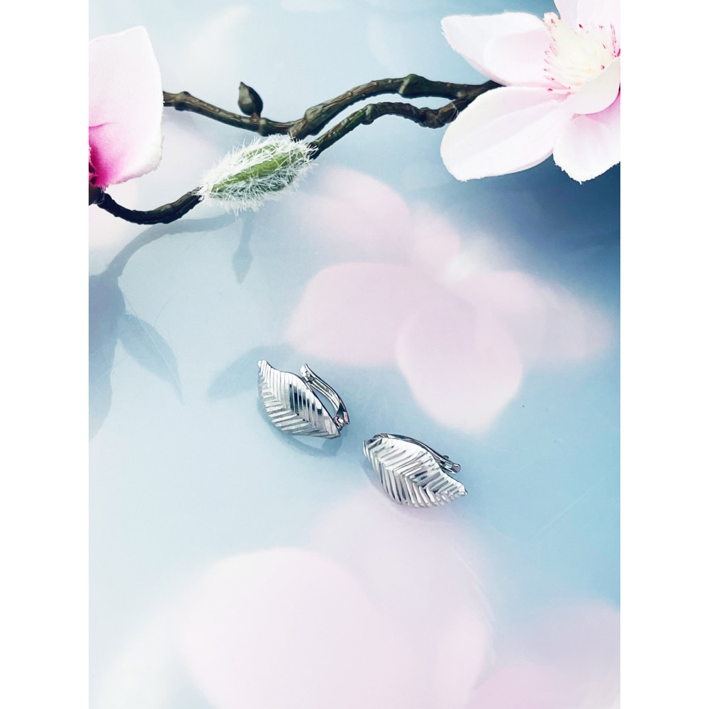 Blatt 925 Silber Ohrringe