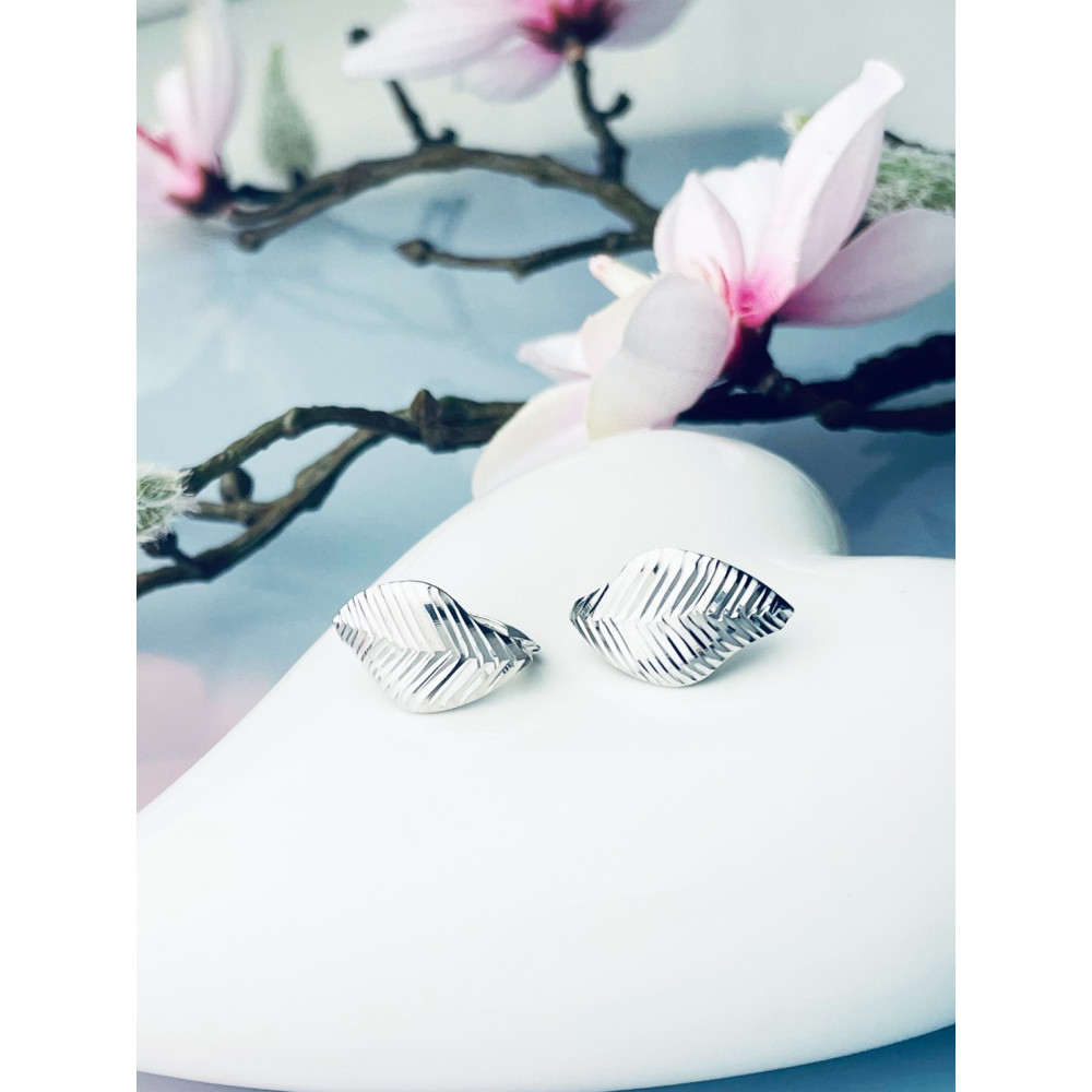 Blatt 925 Silber Ohrringe