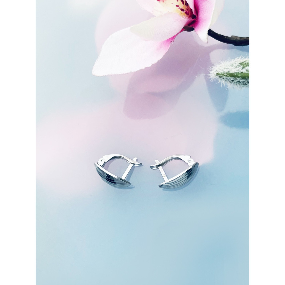 Oval 925 Silber Ohrringe