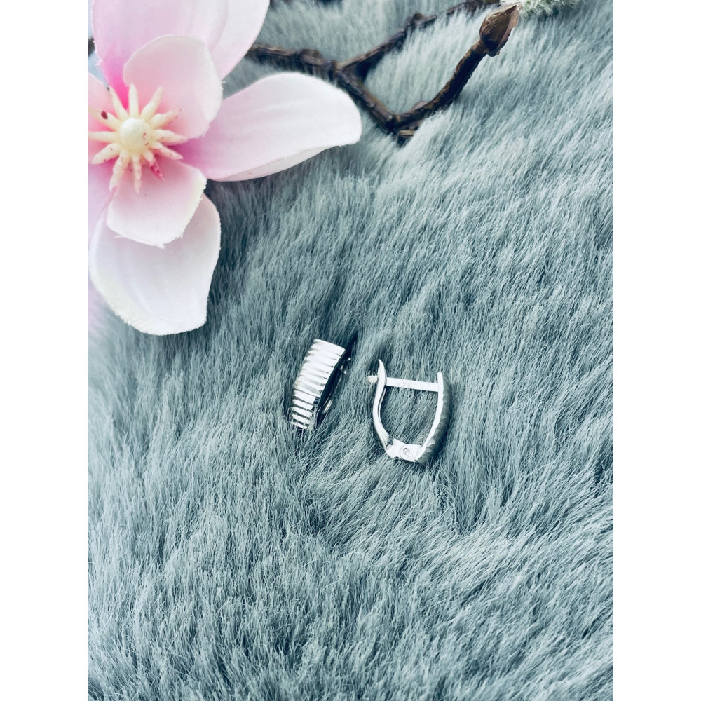 Rechteck 925 Silber Ohrringe