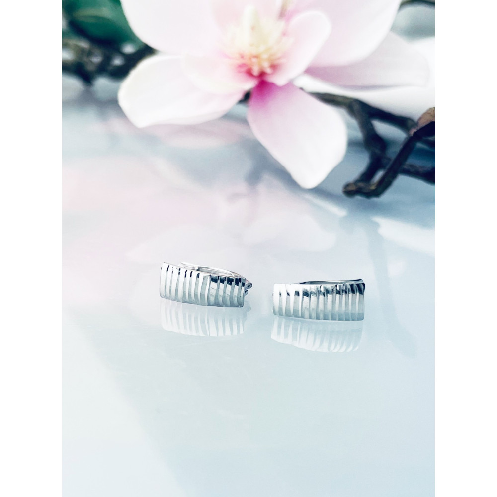 Rechteck 925 Silber Ohrringe