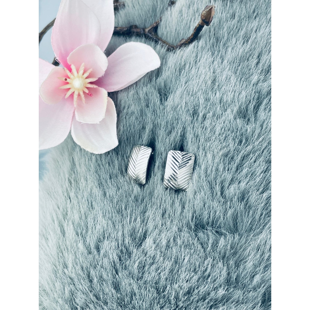 Rechteck 925 Silber Ohrringe