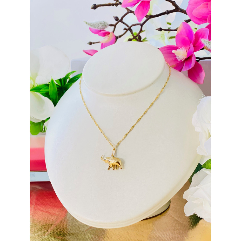 Anhänger Kettenanhänger Gold Goldanhänger Elefant 585er 14KT