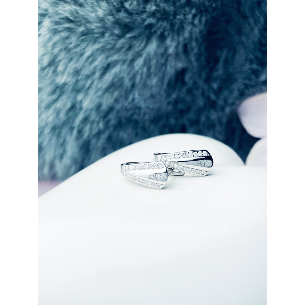 copy of Złote kolczyki przecinki z cyrkoniami