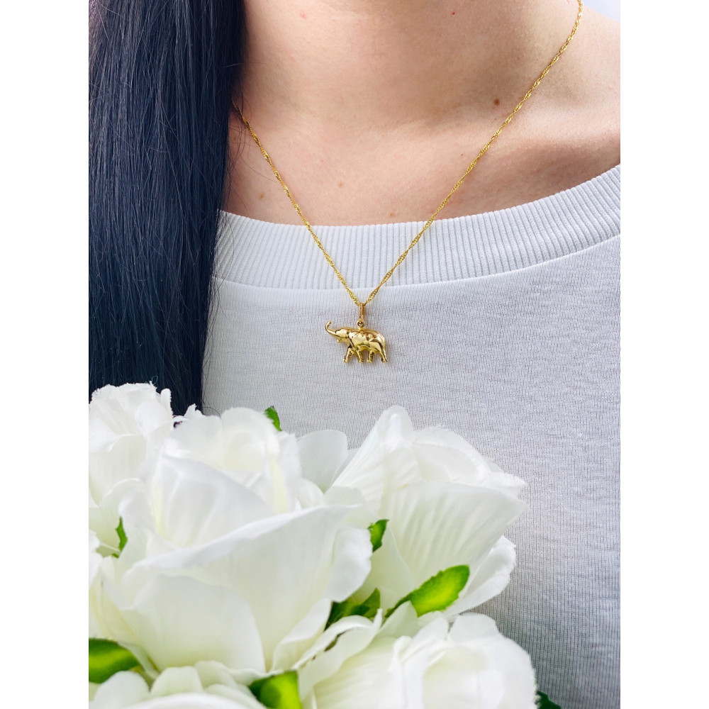Anhänger Kettenanhänger Gold Goldanhänger Elefant 585er 14KT
