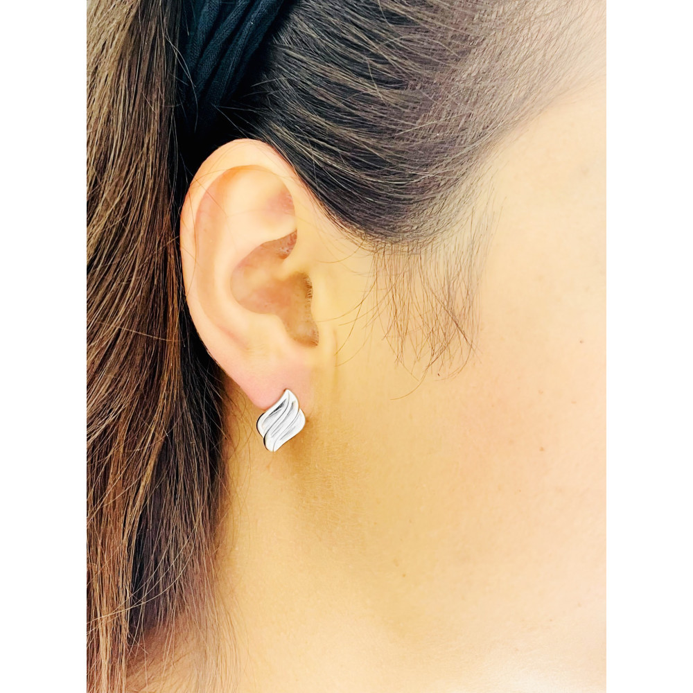 Welle 925 Silber Ohrringe