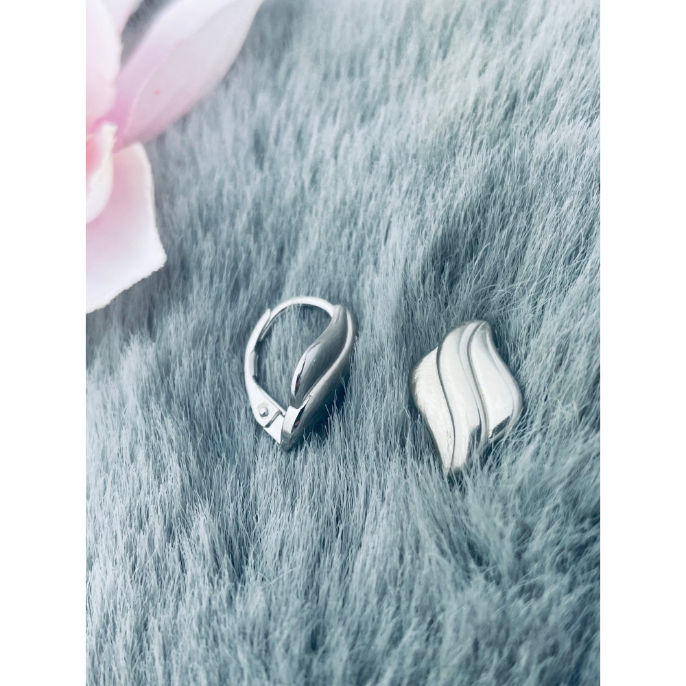 Welle 925 Silber Ohrringe