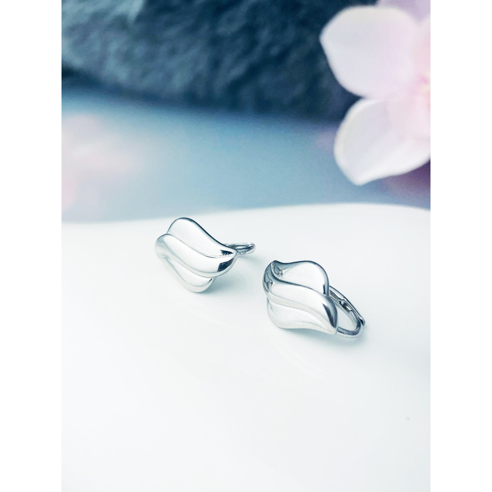 Welle 925 Silber Ohrringe