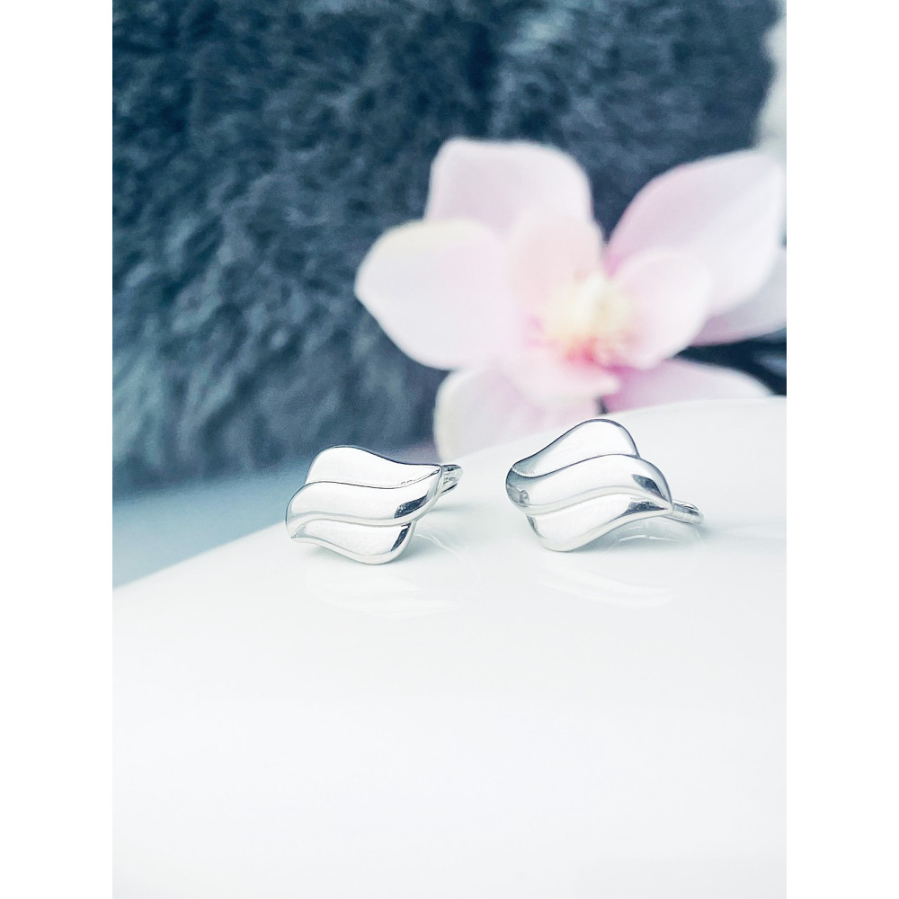 Welle 925 Silber Ohrringe