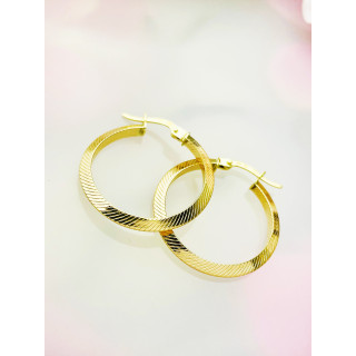 Złote kolczyki koła frezowane