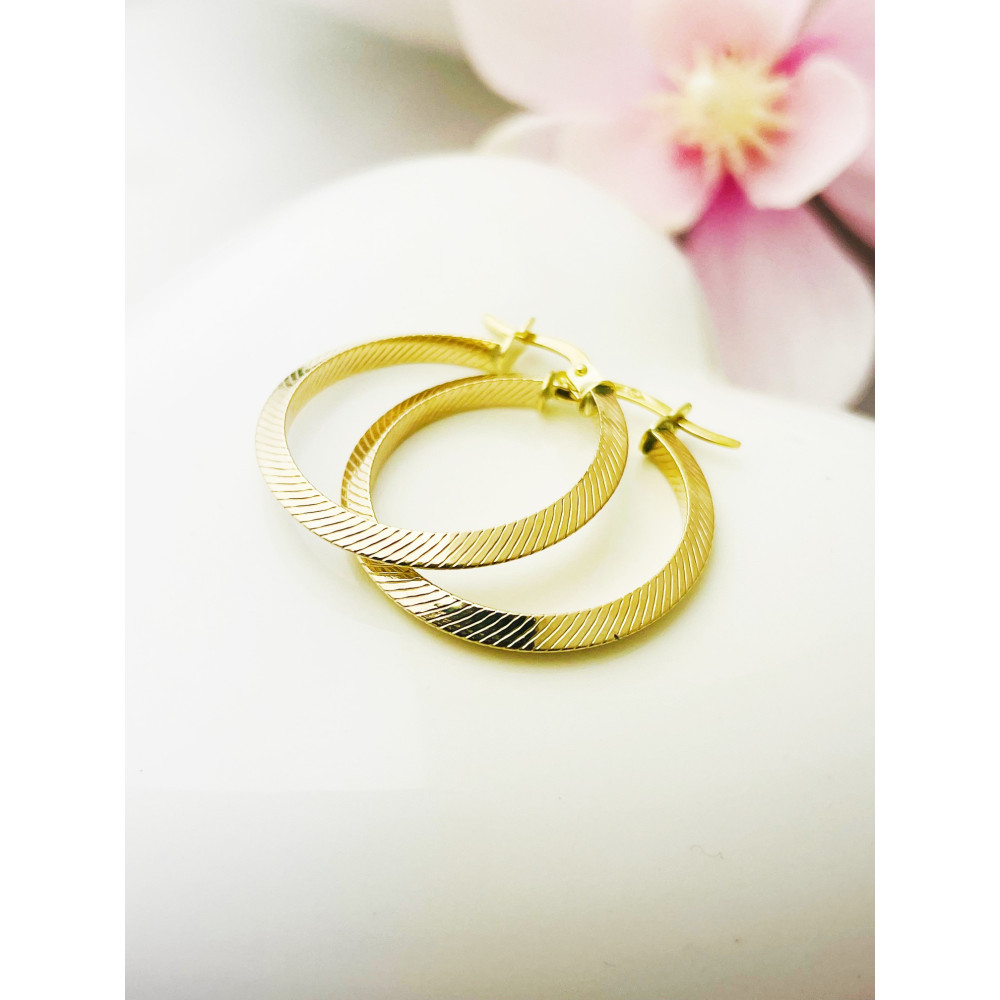 copy of Złote kolczyki kuleczki z cyrkoniami dwukolorowe