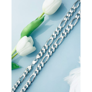 Srebrny łańcuszek szeroki masywny figaro