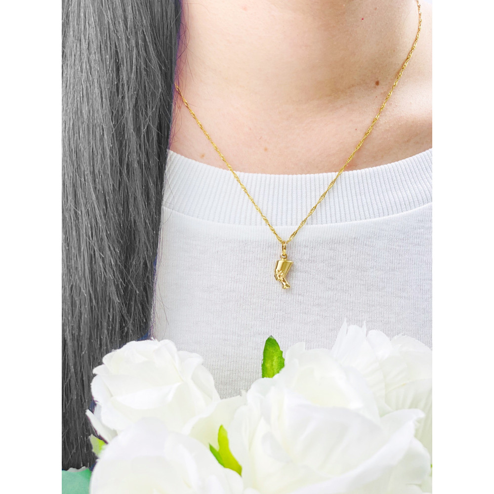 Złoty wisiorek zawieszka Nefretete