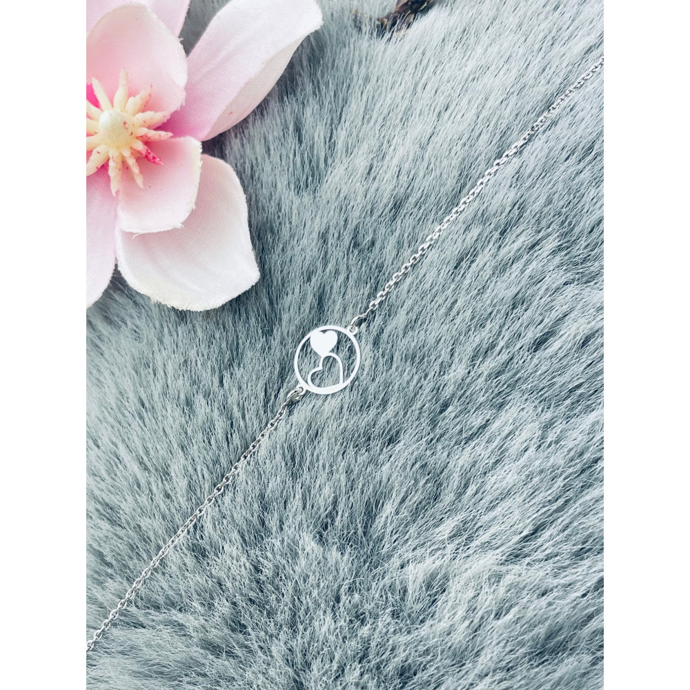 Srebrna bransoletka serce serduszka w okręgu