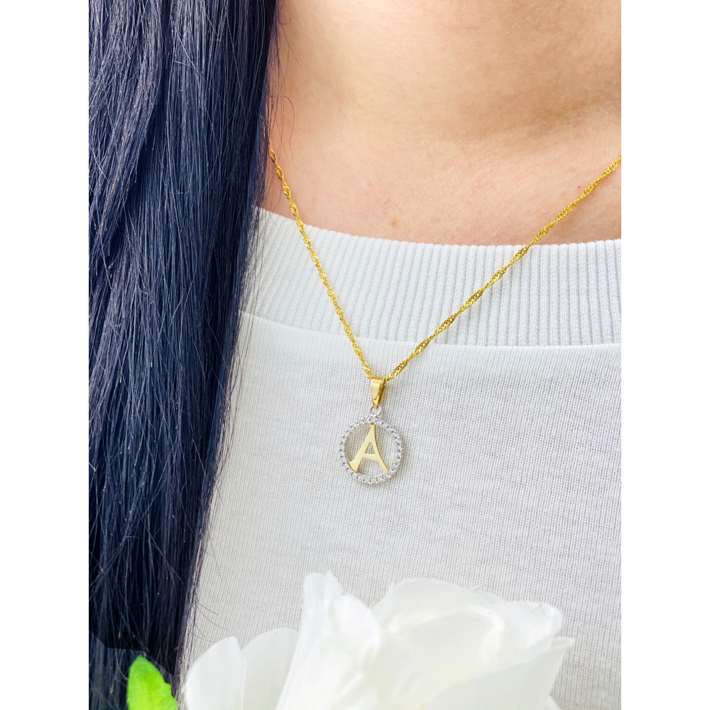 Złoty wisiorek zawieszka literka A