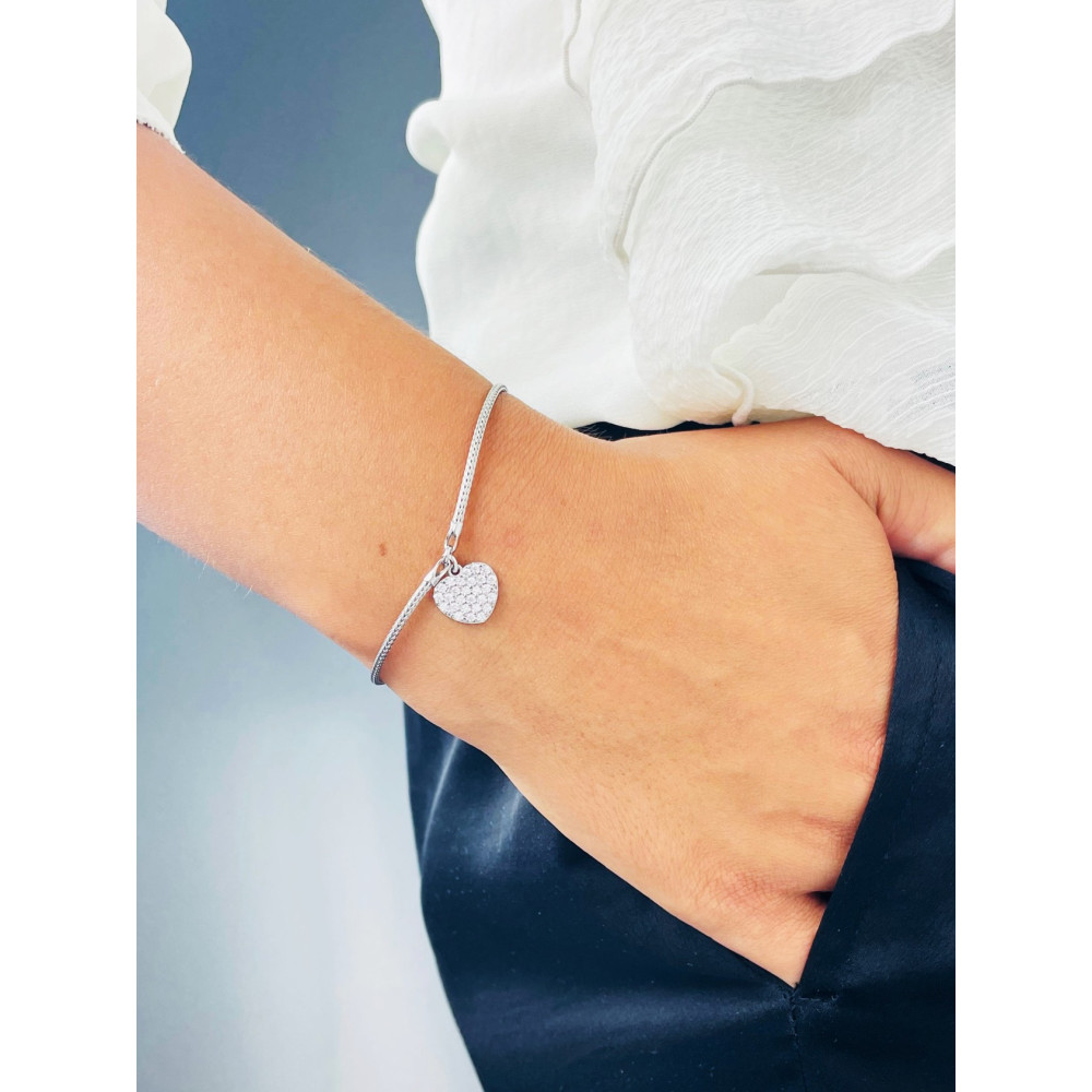 Herz Armband 925 Silber mit Zirkonia Damen Kinder
