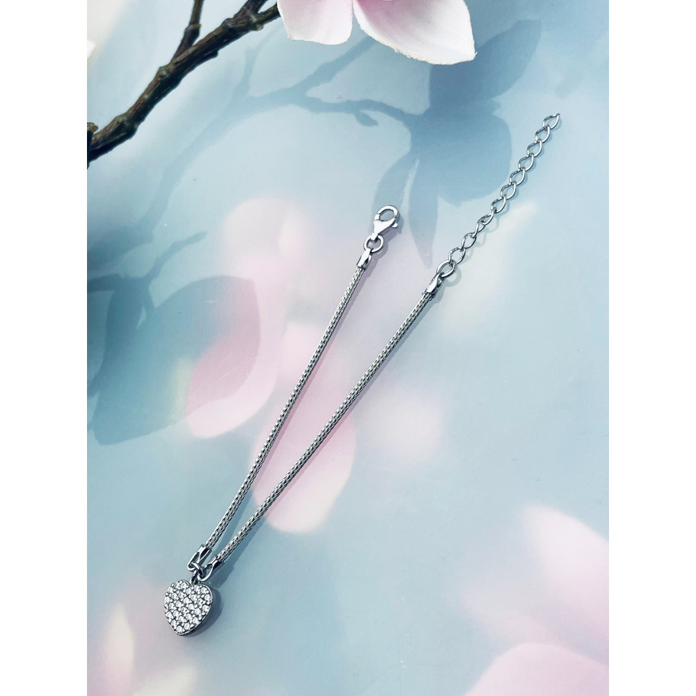 Herz Armband 925 Silber mit Zirkonia Damen Kinder