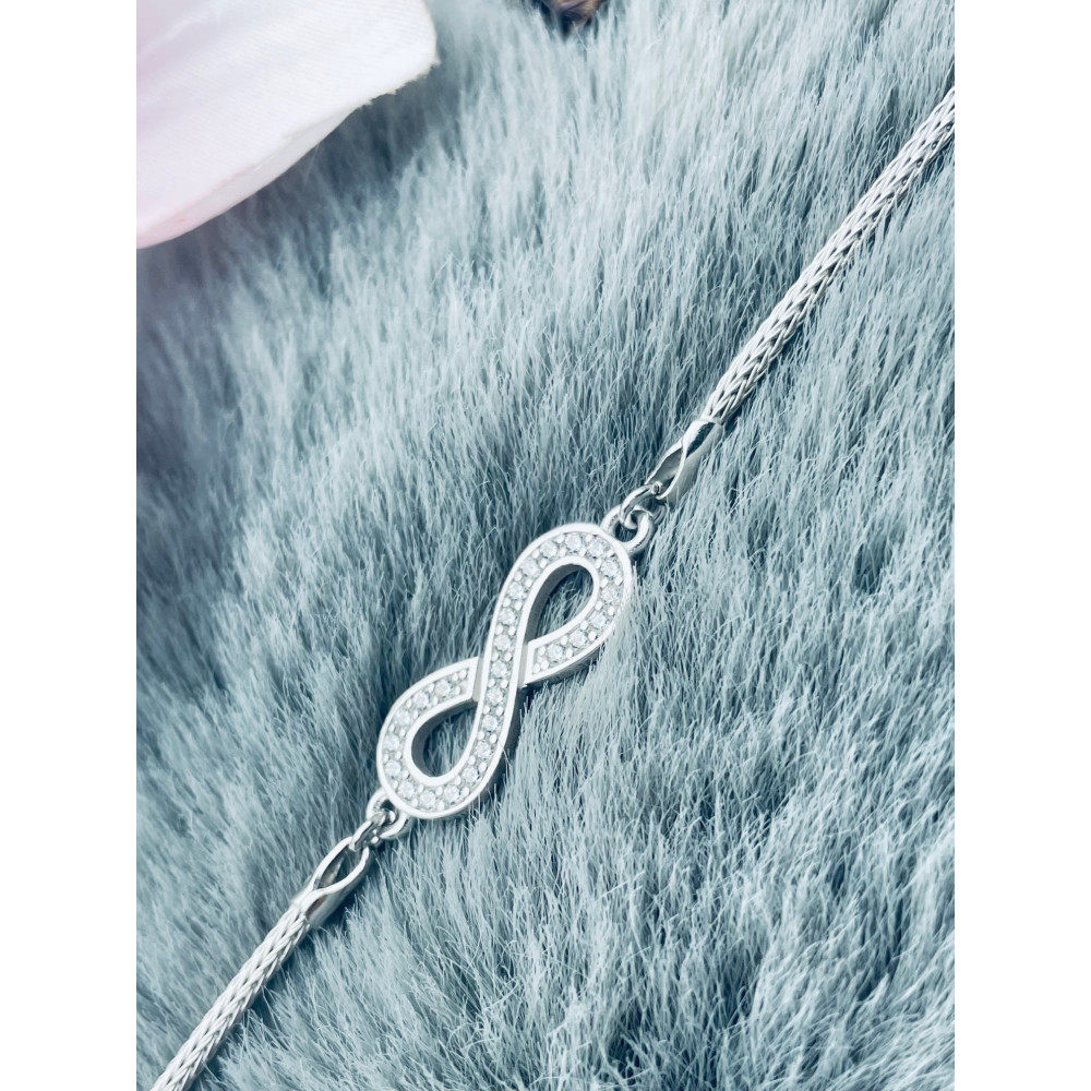Infinity Armband 925 Silber mit Zirkonia Damen Kinder