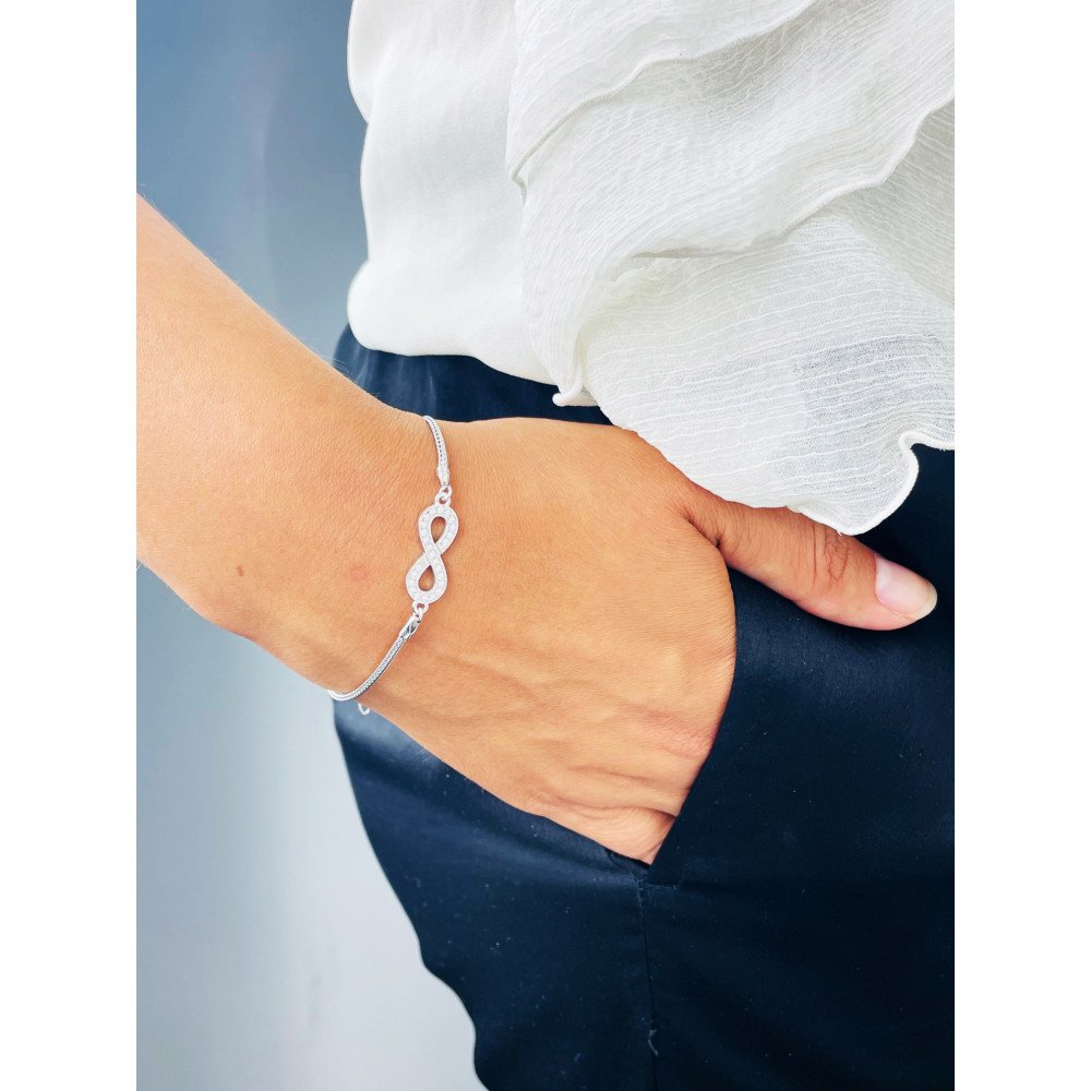 Infinity Armband 925 Silber mit Zirkonia Damen Kinder