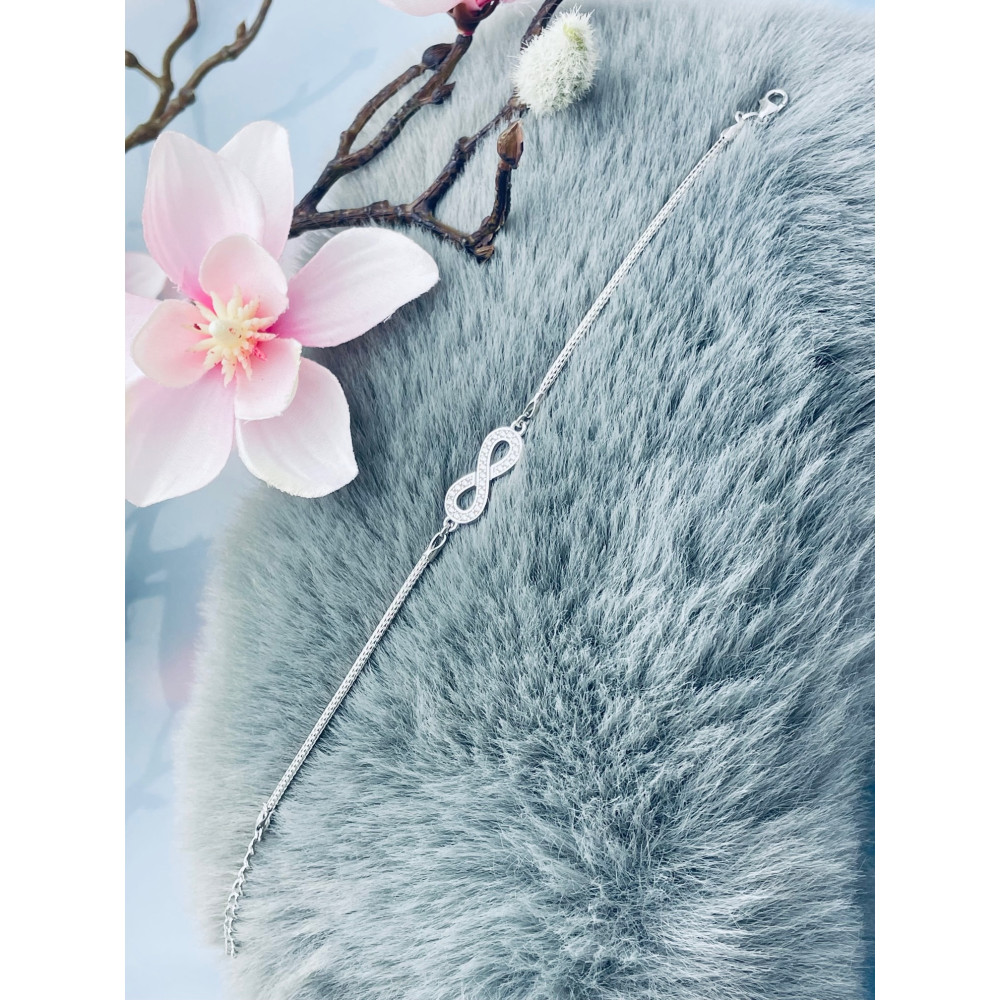 Infinity Armband 925 Silber mit Zirkonia Damen Kinder