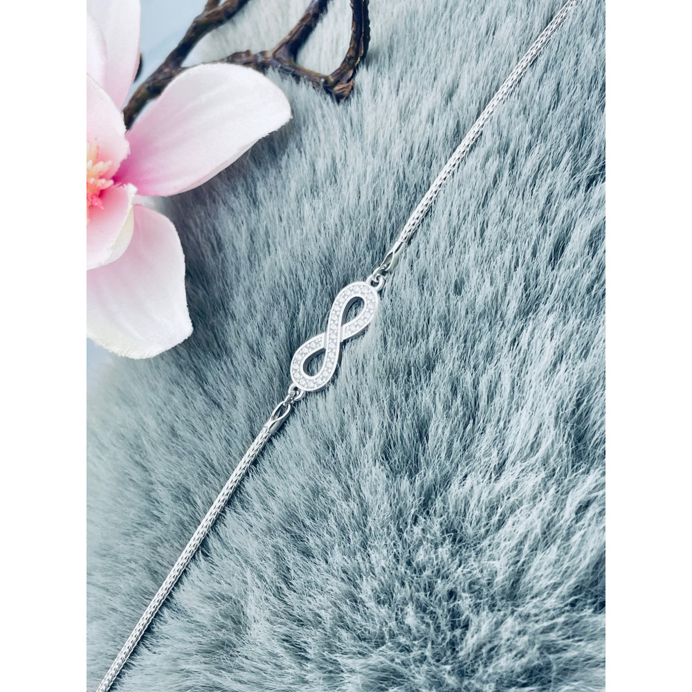 Infinity Armband 925 Silber mit Zirkonia Damen Kinder