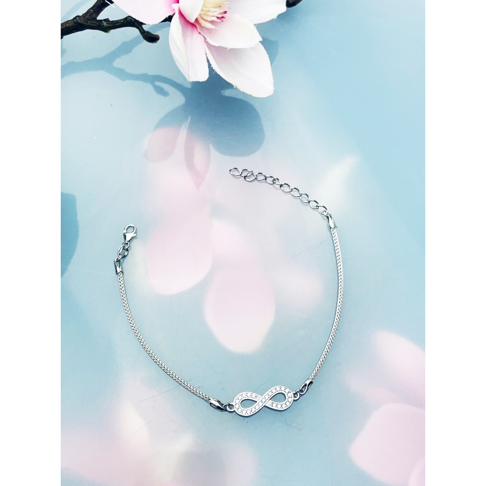 Infinity Armband 925 Silber mit Zirkonia Damen Kinder