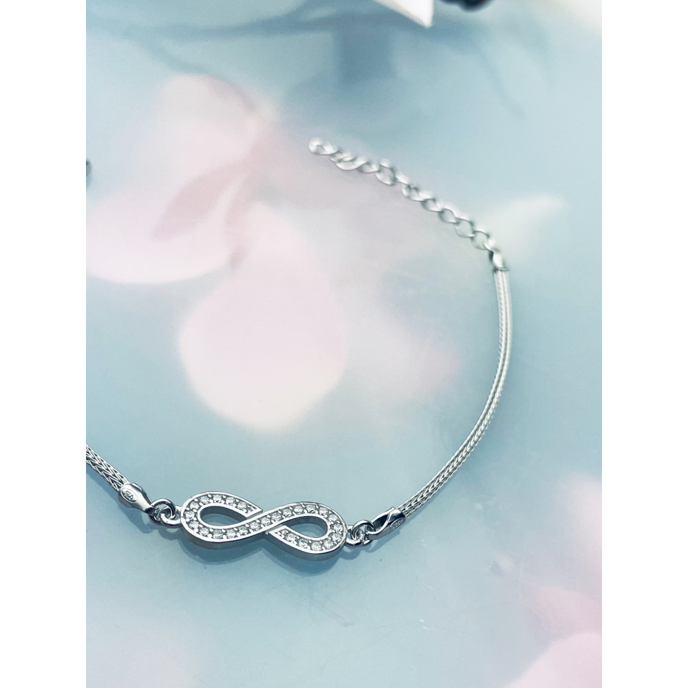 Infinity Armband 925 Silber mit Zirkonia Damen Kinder
