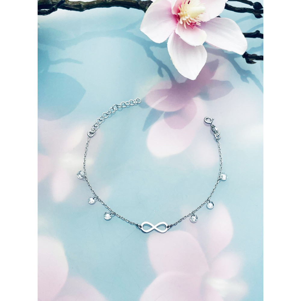 Infinity Armband 925 Silber mit Zirkonia Damen Kinder