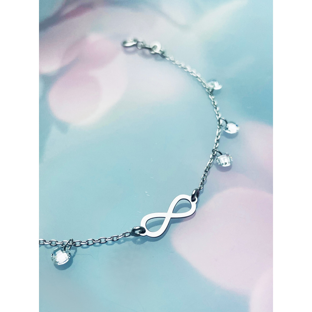 Infinity Armband 925 Silber mit Zirkonia Damen Kinder