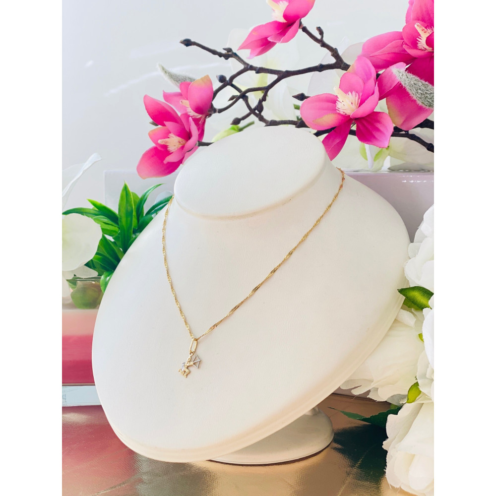 Złoty wisiorek zawieszka znak zodiaku strzelec