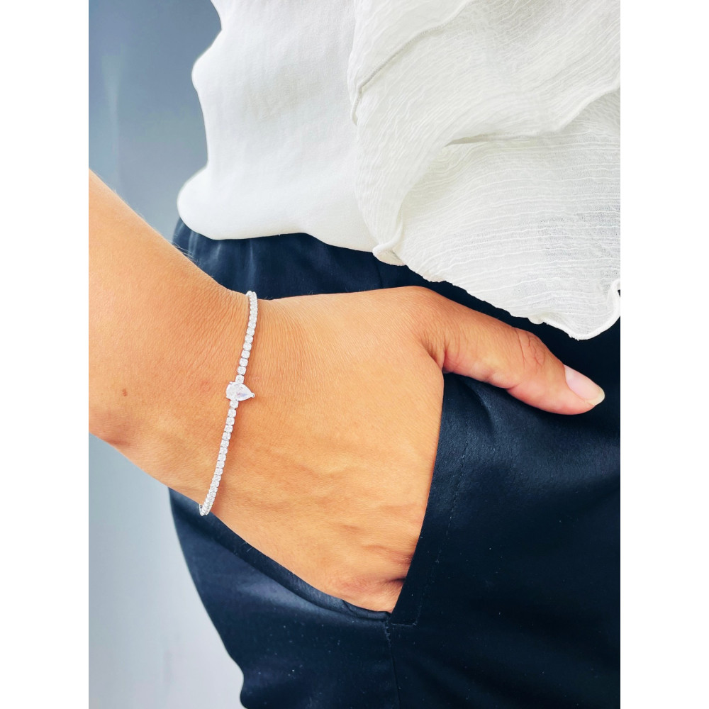 Tropfen Armband 925 Silber mit Zirkonia Damen Kinder