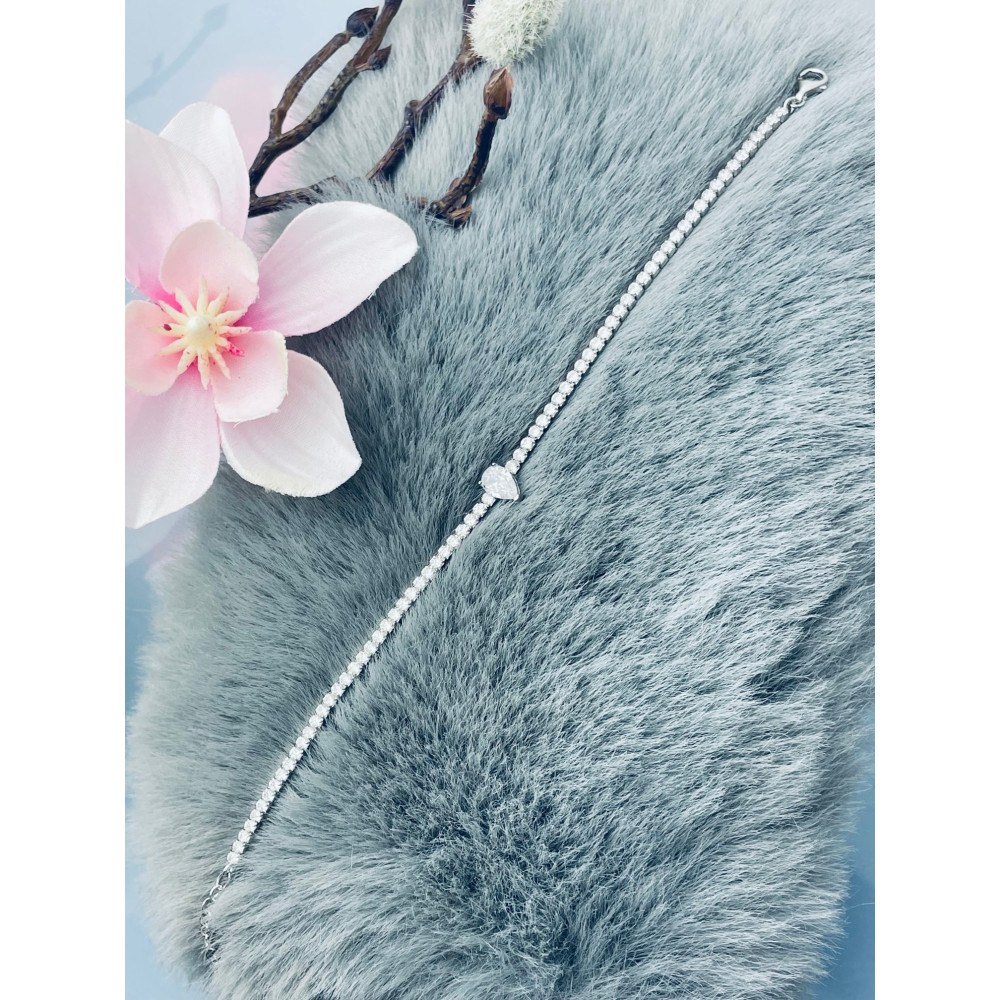 Tropfen Armband 925 Silber mit Zirkonia Damen Kinder