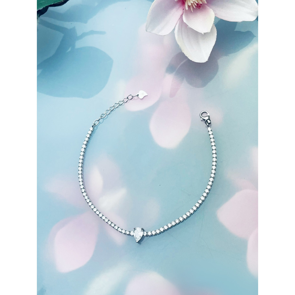 Tropfen Armband 925 Silber mit Zirkonia Damen Kinder